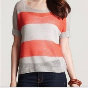Orange Striped Theory Knit Top